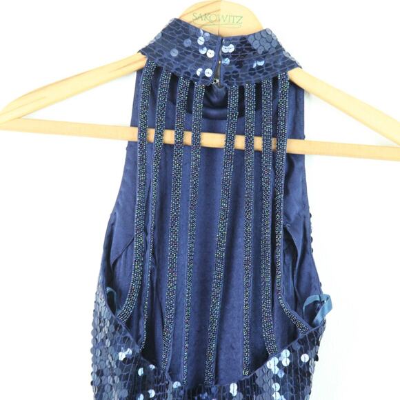 Vintage Size 4 Prom Dress Y2K Sequins Column Glam Beaded Bodycon Formal Elegant - Picture 6 of 15